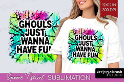 Sarcastic Halloween Quote Square Tshirt Background - Tie Dye Product Image 1