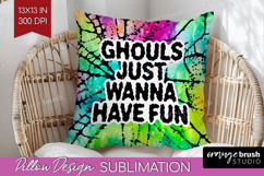 Sarcastic Halloween Quote Pillow Sublimation - Tie Dye Cover Product Image 1