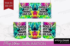 Sarcastic Halloween Quote Mug Wrap - Tie Dye Mug PNG Product Image 1