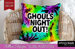 Sarcastic Halloween Quote Pillow Sublimation - Tie Dye Cover Product Image 1
