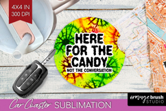 Sarcastic Halloween Quote Car Coaster - Tie Dye Coaster PNG Product Image 1