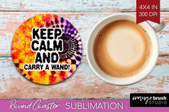 Sarcastic Halloween Quote Round Coaster - Tie Dye Coaster Product Image 1