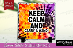 Sarcastic Halloween Quote Slate PNG - Tie Dye Square Slate Product Image 1