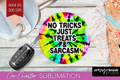 Sarcastic Halloween Quote Car Coaster - Tie Dye Coaster PNG Product Image 1