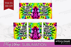 Sarcastic Halloween Quote Mug Wrap - Tie Dye Mug PNG Product Image 1
