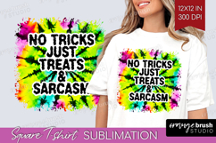 Sarcastic Halloween Quote Square Tshirt Background - Tie Dye Product Image 1