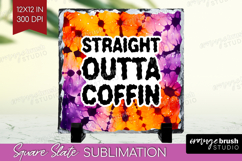 Sarcastic Halloween Quote Slate PNG - Tie Dye Square Slate Product Image 1