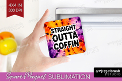 Sarcastic Halloween Quote Magnet Sublimation - Tie Dye PNG Product Image 1