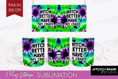 Sarcastic Halloween Quote Mug Wrap - Tie Dye Mug PNG Product Image 1