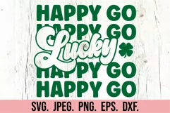 Happy Go Lucky SVG - St Patricks Day SVG - Lucky shamrock Product Image 4