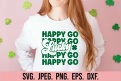 Happy Go Lucky SVG - St Patricks Day SVG - Lucky shamrock Product Image 2