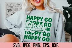 Happy Go Lucky SVG - St Patricks Day SVG - Lucky shamrock Product Image 1
