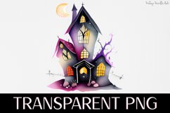 Haunted House - Transparent PNG Halloween Clipart Graphic Product Image 1