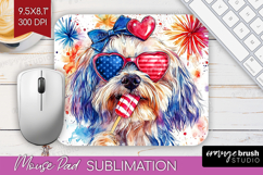 Havanese Dog Mouse Pad Sublimation 4th Of July Mousepad PNG Product Image 1