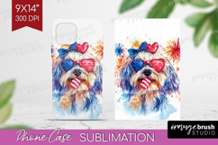 Havanese Dog Phone Case PNG 4th Of July Case PNG Sublimation Product Image 1