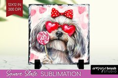 Havanese Valentine Slate PNG Valentines Day Square Slate Product Image 1