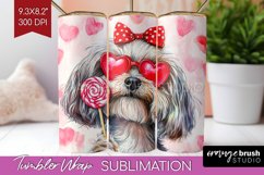 Havanese Valentine Tumbler Wrap Valentines Day Tumbler PNG Product Image 1