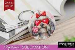 Havanese Valentine Keychain PNG Valentines Day Keychain Product Image 1