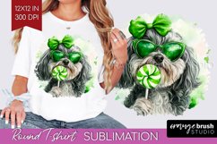 Havanese St. Patricks Day Dog Round Tshirt Background Dog Product Image 1