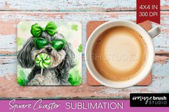 Havanese St. Patricks Day Dog Square Coaster Dog Coaster PNG Product Image 1