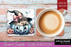 Hedgehog Halloween Square Coaster Coquette Coaster PNG Product Image 1