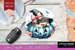 Hedgehog Halloween Car Coaster Coquette Coaster PNG Product Image 1