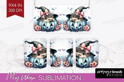 Hedgehog Halloween Mug Wrap Coquette Mug PNG Sublimation Product Image 1