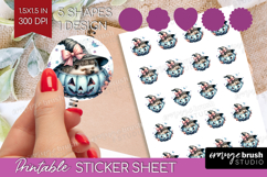 Hedgehog Halloween Round Sticker Coquette Printable Sticker Product Image 1