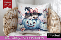 Hedgehog Halloween Pillow Sublimation Coquette Pillow Cover Product Image 1