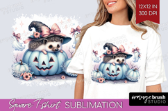 Hedgehog Halloween Square Tshirt Background Coquette PNG Product Image 1