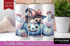 Hedgehog Halloween Tumbler Wrap Coquette Tumbler PNG Product Image 1