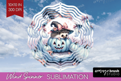 Hedgehog Halloween Wind Spinner Sublimation PNG Coquette Product Image 1