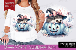 Hedgehog Halloween Round Tshirt Background Coquette PNG Product Image 1