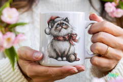 Whimsical Christmas Cats Clipart Product Image 4