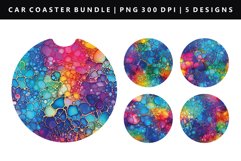 Alcohol Ink Keychain And Car Coaster Sublimation Design Product Image 1