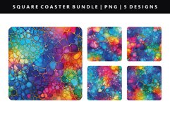 Alcohol Ink Square Coaster Design | Square Coaster PNG Product Image 1