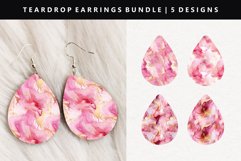 Alcohol Ink Teardrop Earring Sublimation PNG Design Product Image 1