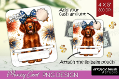 Irish Setter Dog Money Card PNG 4th of July Money Card Product Image 1