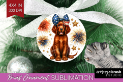 Irish Setter Dog Ornament PNG Patriotic Dog PNG Sublimation Product Image 1