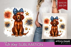 Irish Setter Dog Tote Bag Patriotic Dog Tote Bag PNG Product Image 1