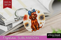 Irish Setter Dog Keychain PNG Patriotic Dog Keychain Product Image 1