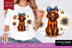Irish Setter Dog Round Tshirt Background Patriotic Dog PNG Product Image 1