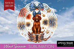 Irish Setter Dog Wind Spinner Sublimation PNG Patriotic Dog Product Image 1