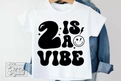 2 Is A Vibe SVG - 2nd Birthday Retro - Two Birthday Boy PNG Product Image 1