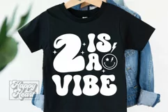 2 Is A Vibe SVG - 2nd Birthday Retro - Two Birthday Boy PNG Product Image 2