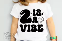 2 Is A Vibe SVG - 2nd Birthday Retro - Two Birthday Boy PNG Product Image 3
