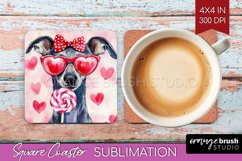 Italian Greyhound Valentine Square Coaster Valentines Day Product Image 1