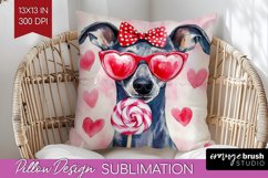 Italian Greyhound Valentine Pillow Sublimation Valentines Product Image 1