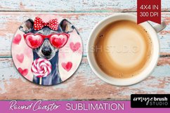 Italian Greyhound Valentine Round Coaster Valentines Day PNG Product Image 1