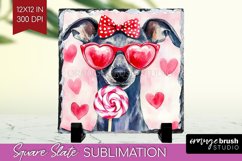 Italian Greyhound Valentine Slate PNG Valentines Day Square Product Image 1